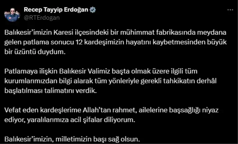 Balıkesir Mühimmat Fabrikası Patlaması: Tahkikat Başladı