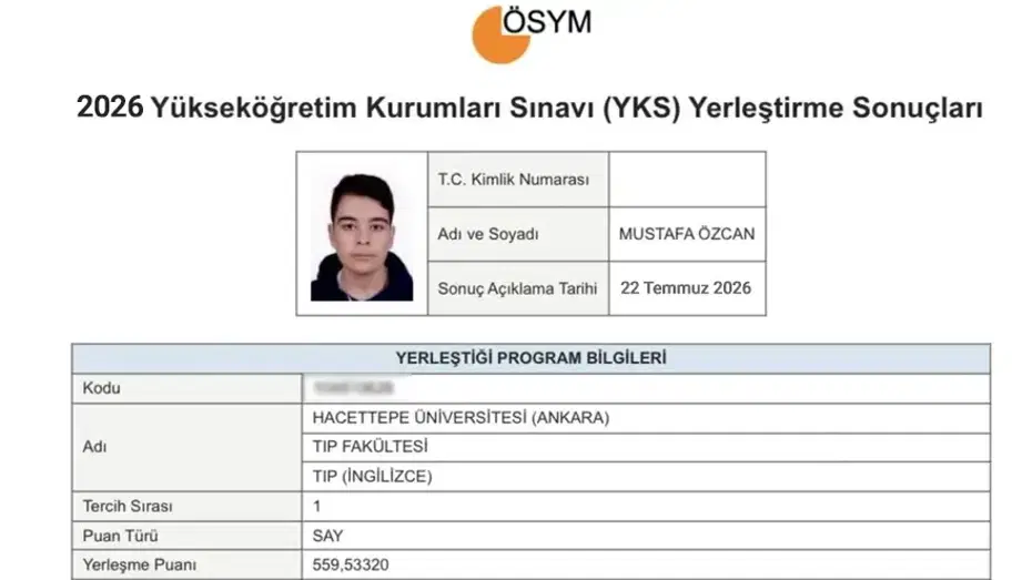 YKS sonuçları